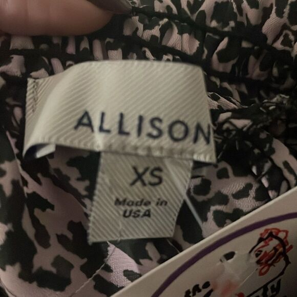 Allison Joy Evereve Mock Neck Blouse Pink Gray Size xs Long Sleeve - Picture 14 of 14